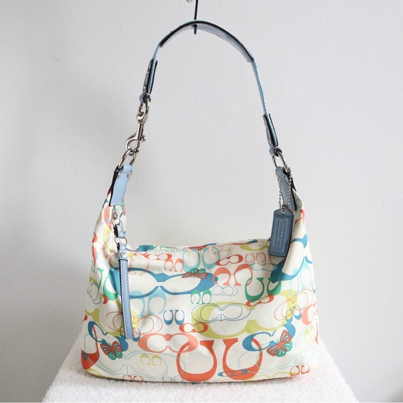 Y2K Coach Logo Optic Butterfly Hobo Bag & Matching Wallet/Wristlet - Picture 3 of 13